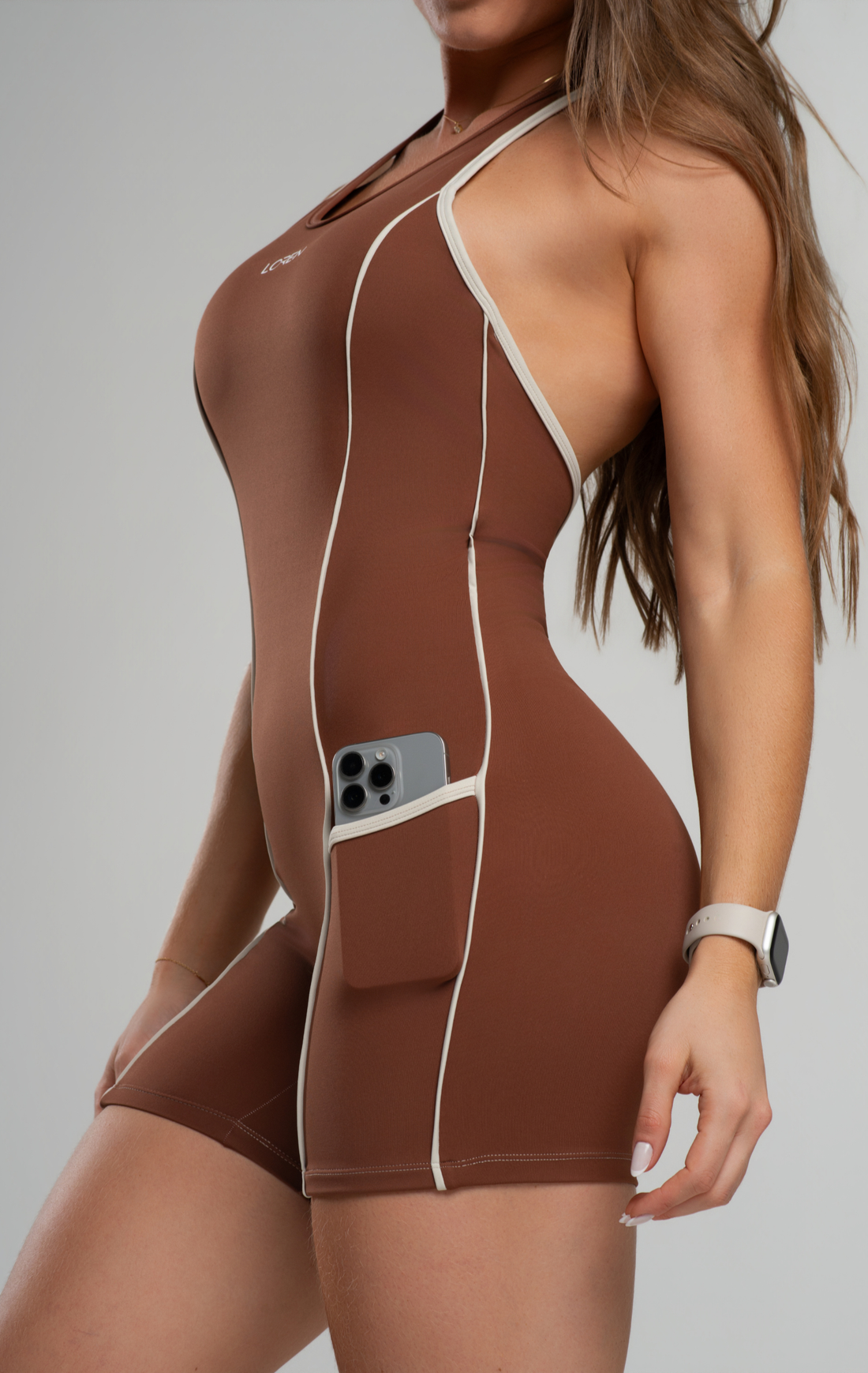 Macaquinho Fitness Feminino Costa Aberta Poliamida Zero Transparência - DNA Loren