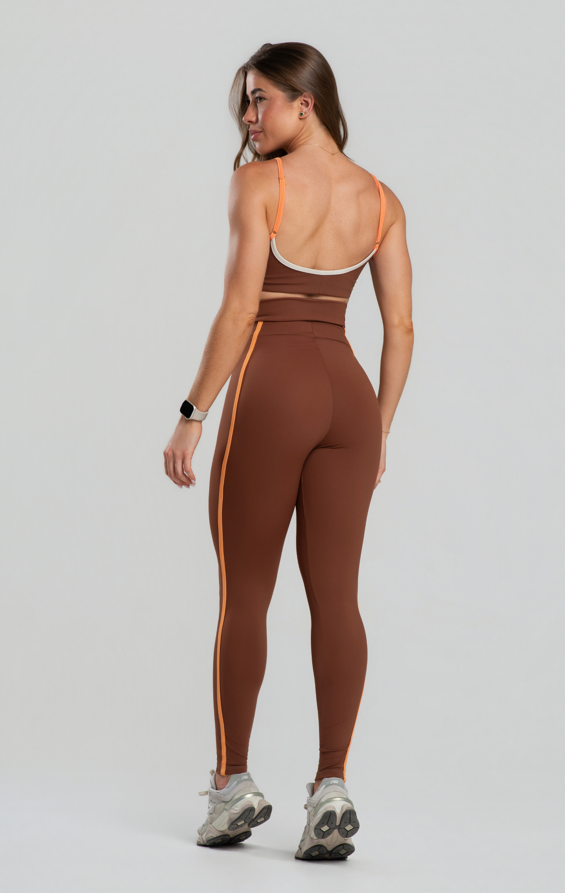 Conjunto Fitness Calça Cós Alto Poliamida Zero Transparência, Top Tira - DNA Loren