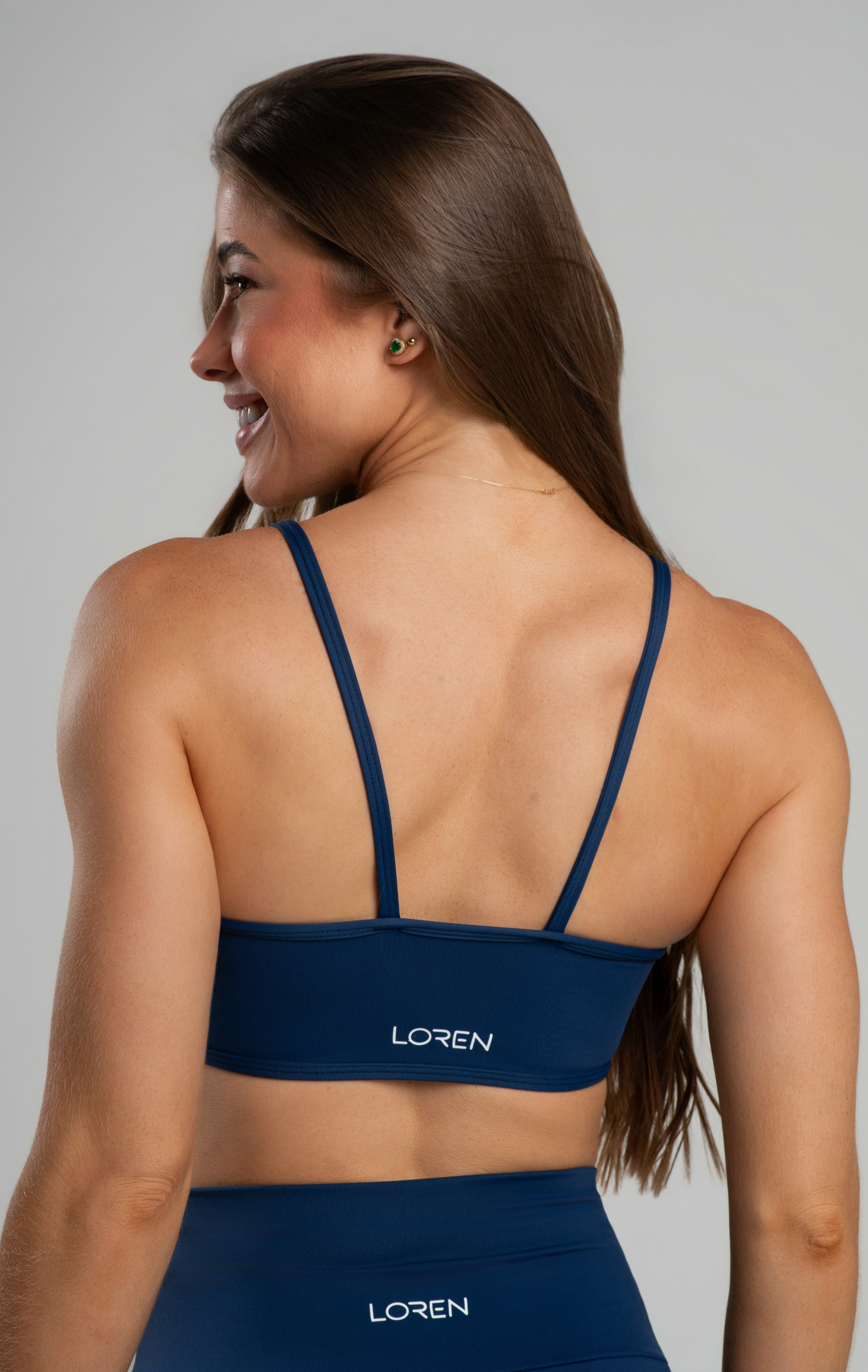 Conjunto Fitness Feminino reforçado Bermuda Com Bolso Poliamida Zero Transparência, Top Tira