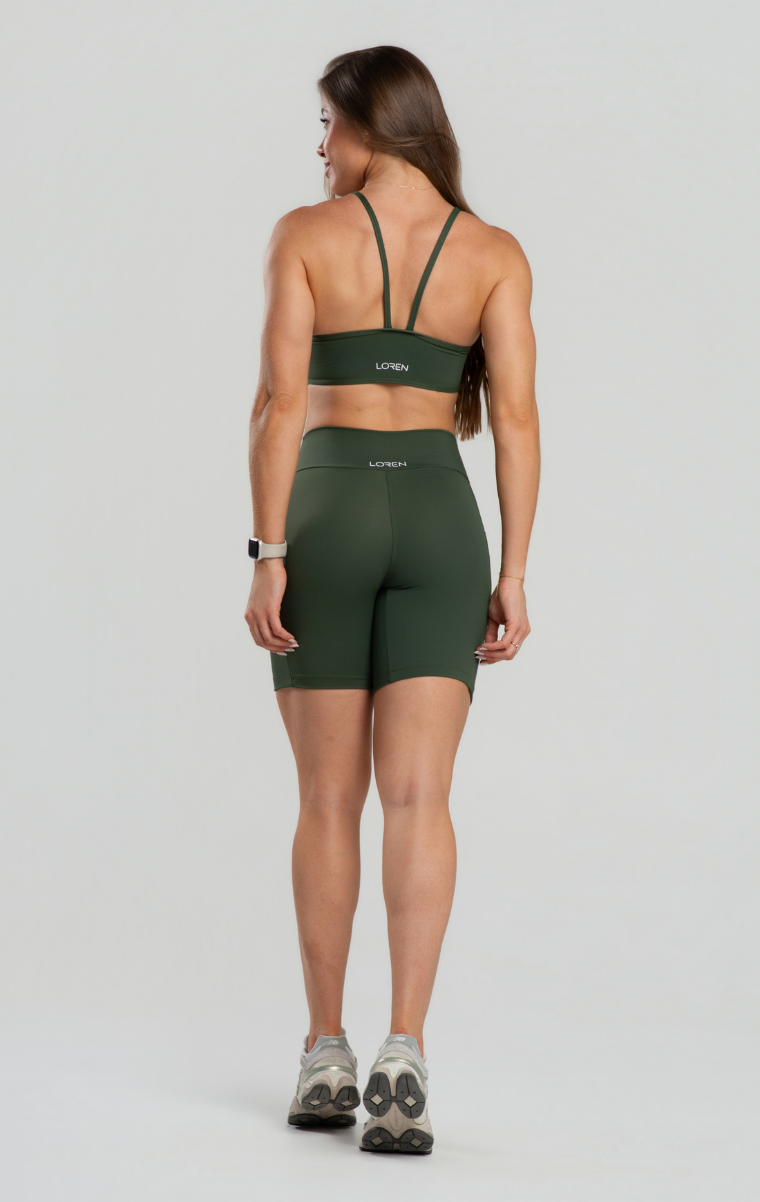 Conjunto Fitness Feminino reforçado Bermuda Com Bolso Poliamida Zero Transparência, Top Tira