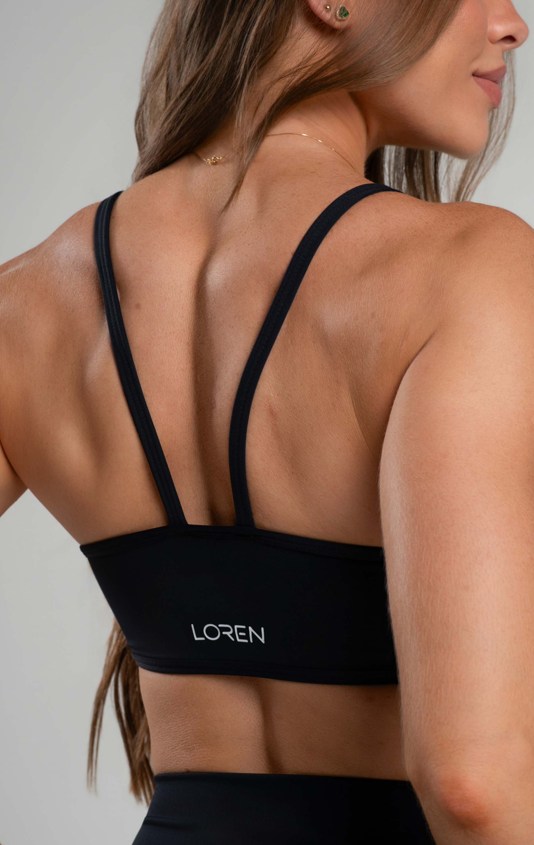 Top Fitness Feminino Pala Dupla Tiras Poliamida Zero Transparência