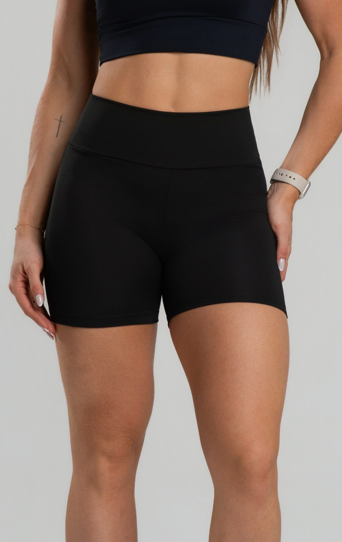 Short Fitness Feminino Pala Reforçada Cós Alto Poliamida Zero Transparência