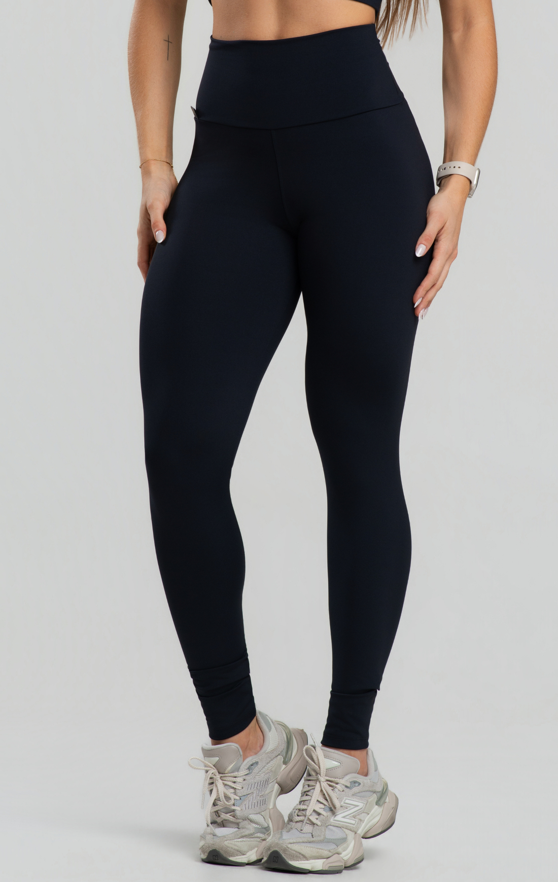 Legging Fitness Feminina Cós Alto Reforçado Duplo Segura Barriga Poliamida Zero Transparência