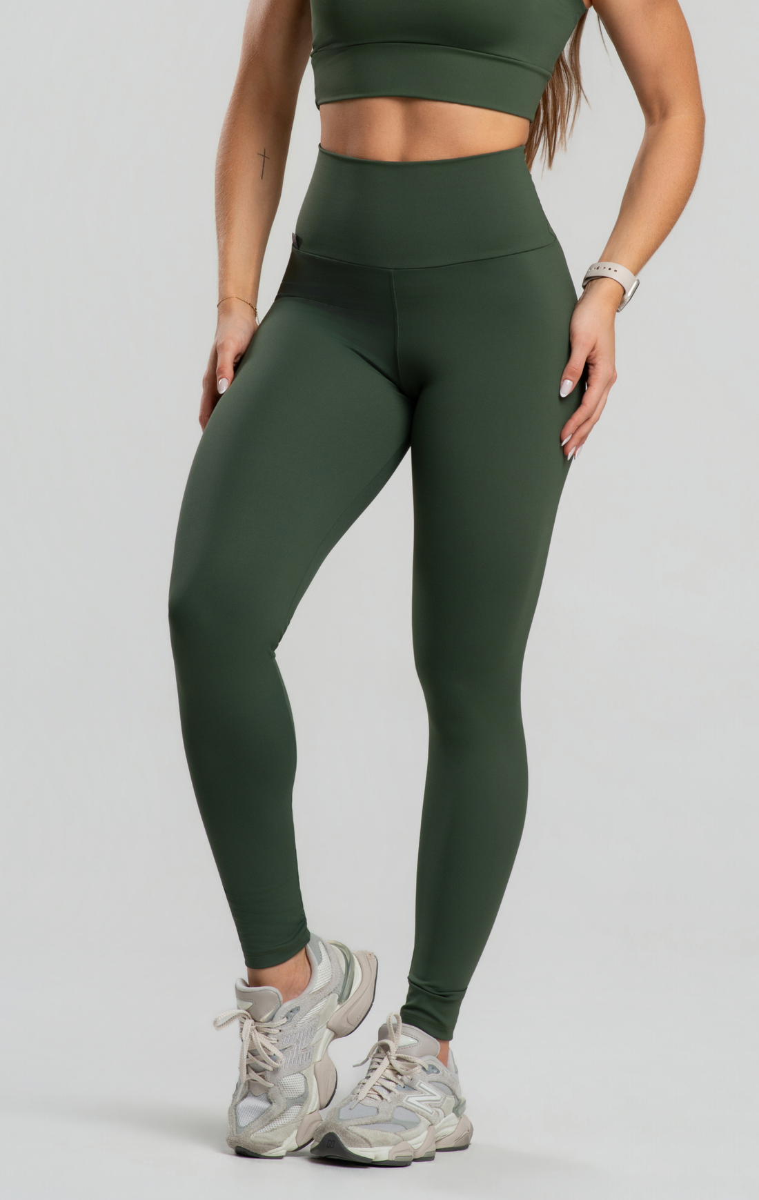 Legging Fitness Feminina Cós Alto Reforçado Duplo Segura Barriga Poliamida Zero Transparência
