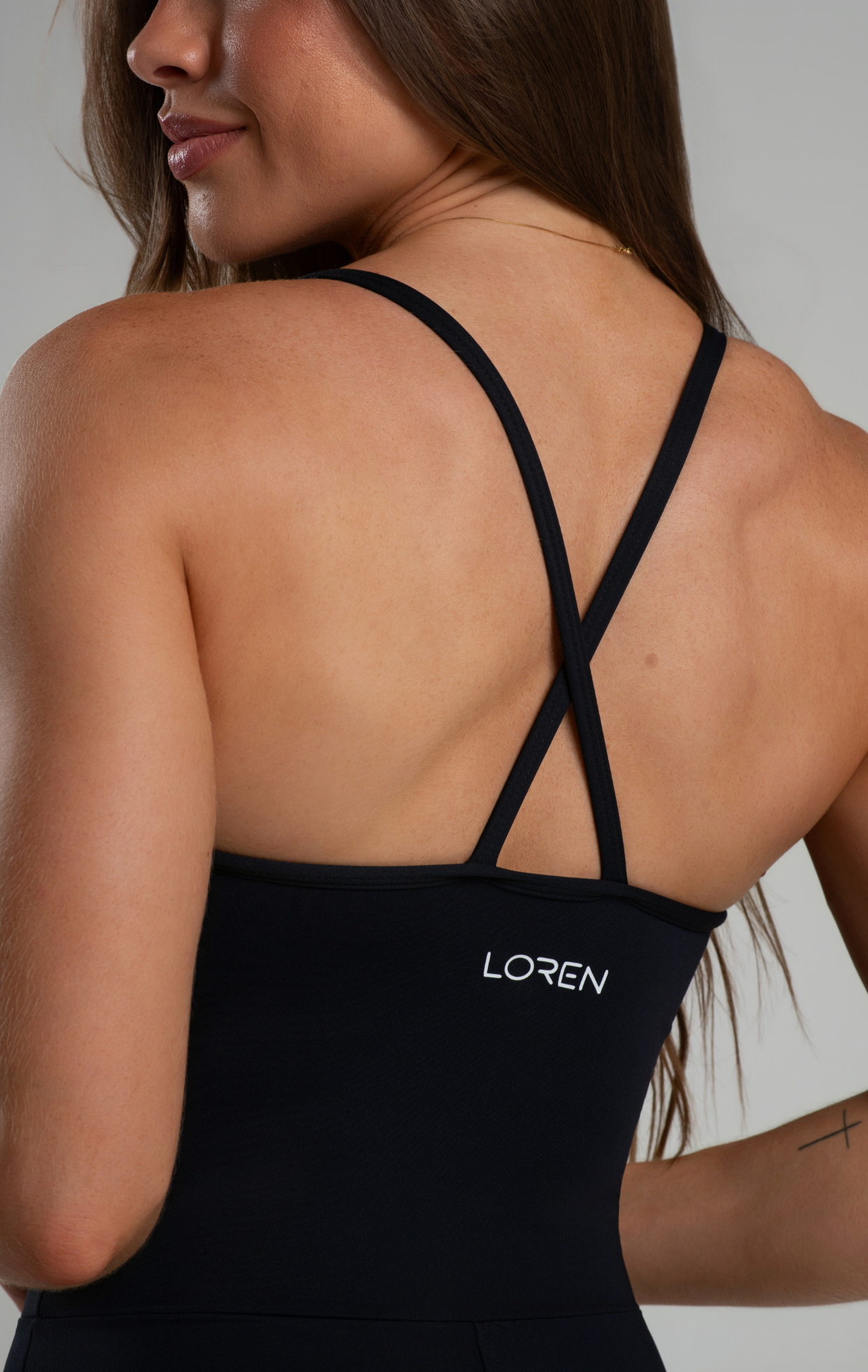 Macaquinho Fitness Feminino Reforçado Alça Costa Cruzada Poliamida Zero Transparência