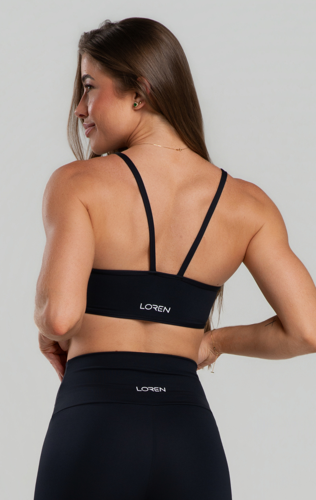 Top Fitness Feminino Pala Dupla Tiras Poliamida Zero Transparência